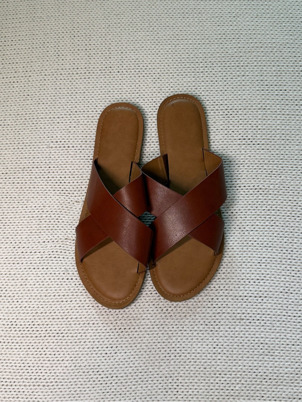 Target Brown Crisscross Slide Sandals size 11